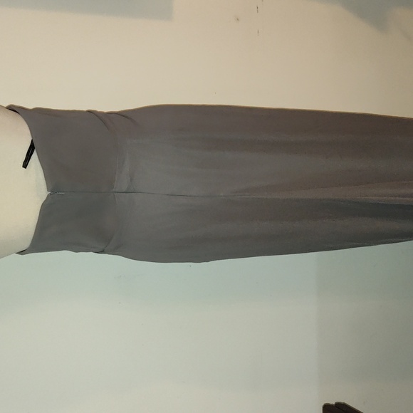 Dessy Collection Vivian Diamond 12 Grey Formal Maxi Dress Strapless Ruched Bust - Picture 3 of 10